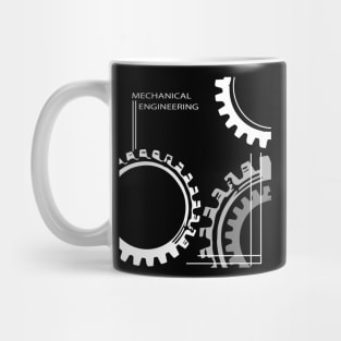 mechanical engineering text with gear image Mug